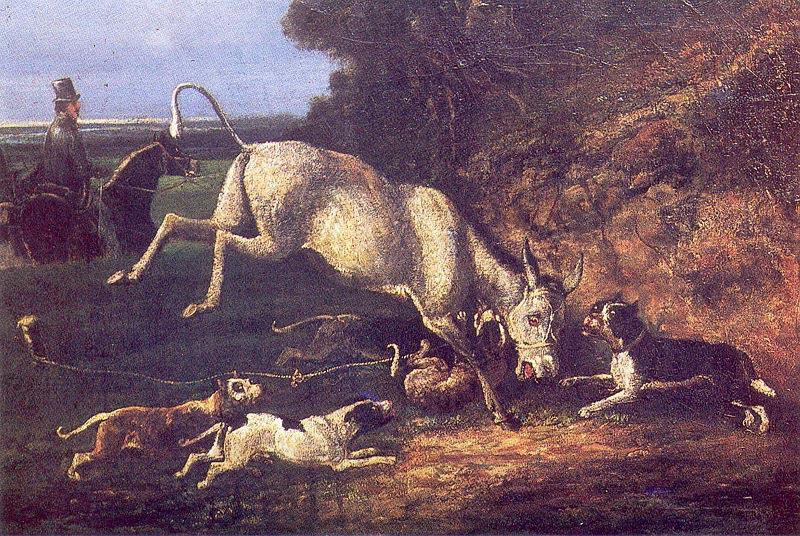 unknow artist Donkey-baiting oil painting picture